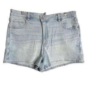 New AE Super High Rise Mom Short Womens 14 Blue Lightwash‎ Denim Stretch